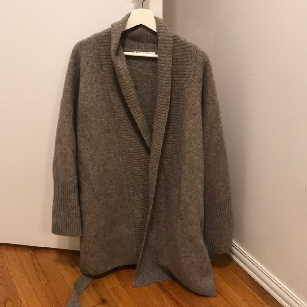 Wool long cardigan